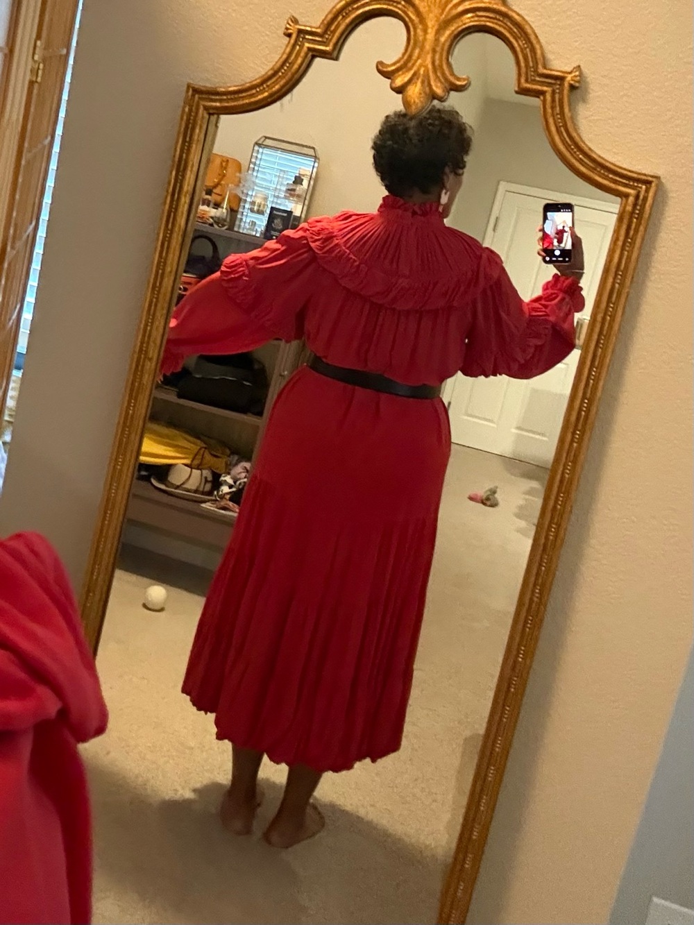 Ulla Johnson Vibrant Red Long Sleeve Dress - Picture 8 of 8
